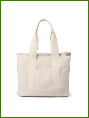 Canvas Tote Bag Lightweight Shoulder Hobo Handbag Zipper Multi Pocket